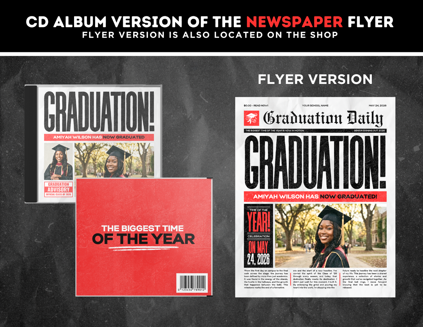 Graduation CD Album | Customizable DIY Grad CD Album | Limited Edition Album