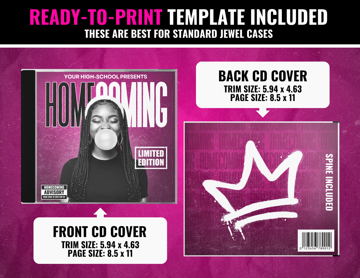 Homecoming CD Album | Customizable DIY HOCO CD | Limited Edition Album