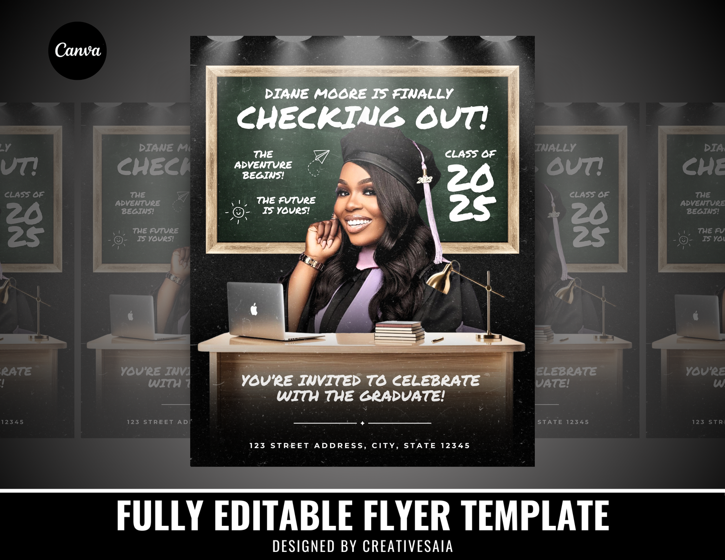 Graduation Flyer | Customizable DIY Invitation Flyer | Checking Out