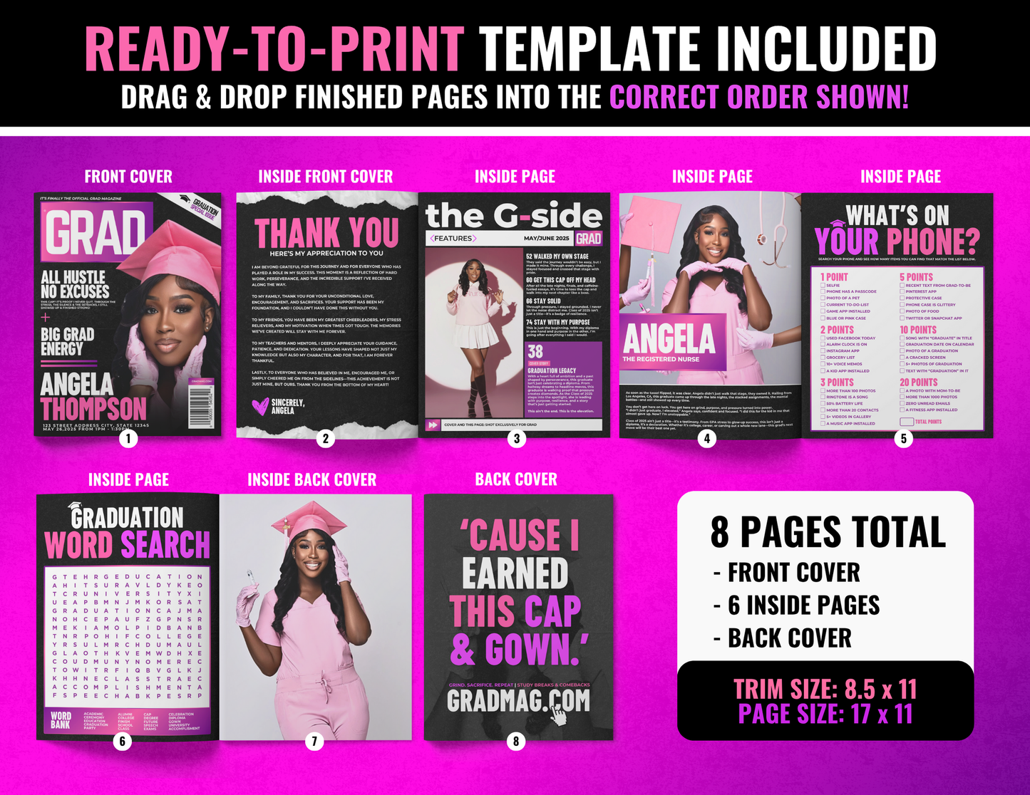 Graduation Magazine + Activity Booklet | Customizable DIY Booklet | Grad Party Decor