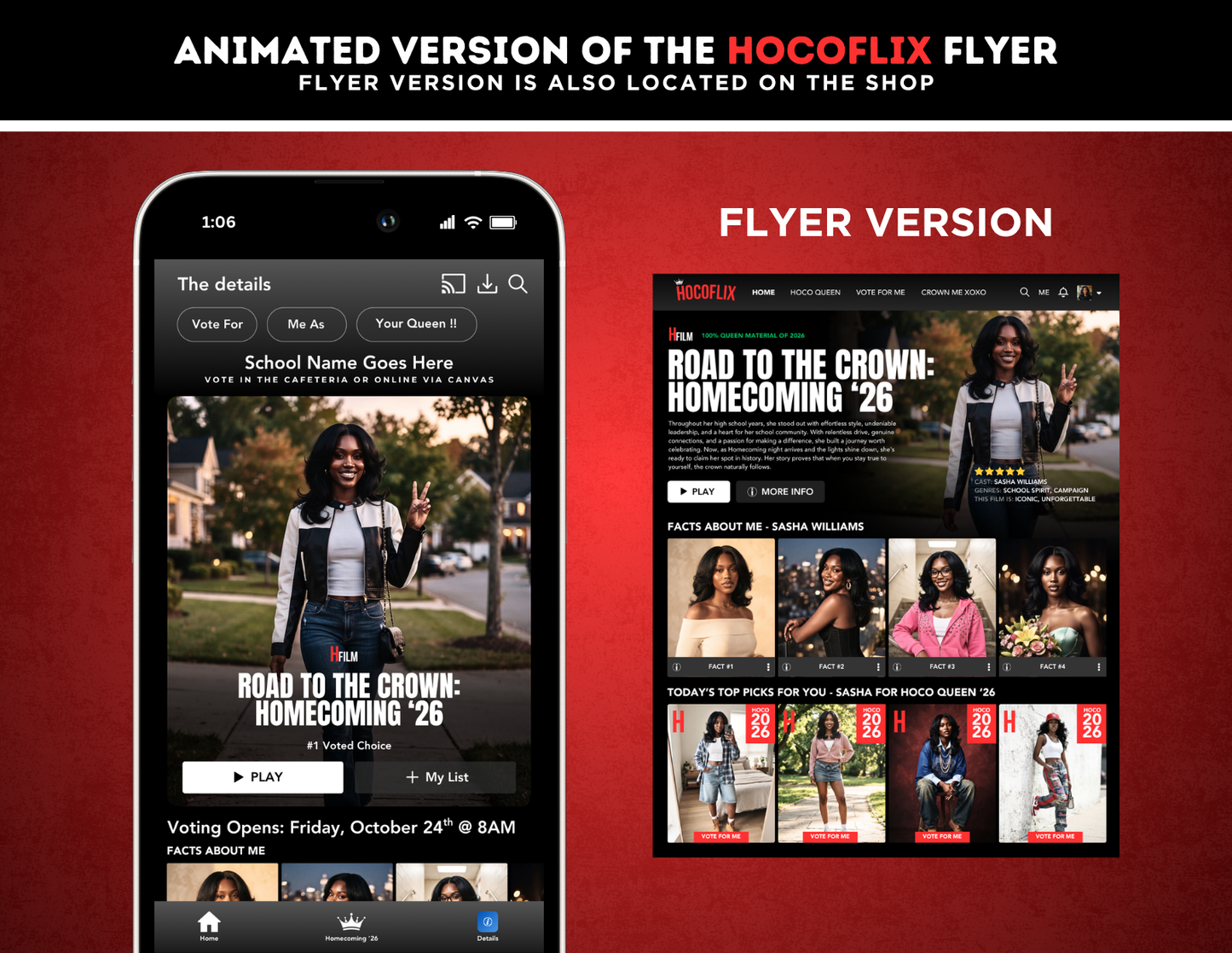 Homecoming Animated Campaign | Customizable DIY Campaign | Streaming Platform | Netflix Inspired