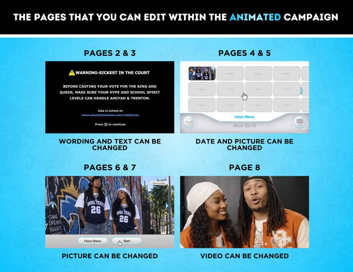 Homecoming Animated Campaign | Customizable DIY Campaign | Gaming Main Menu | Wii Inspired