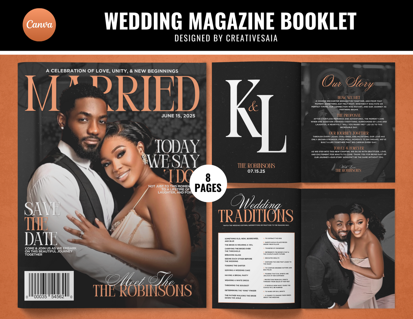 Wedding Magazine + Activity Booklet | Customizable DIY Booklet | Wedding Ceremony