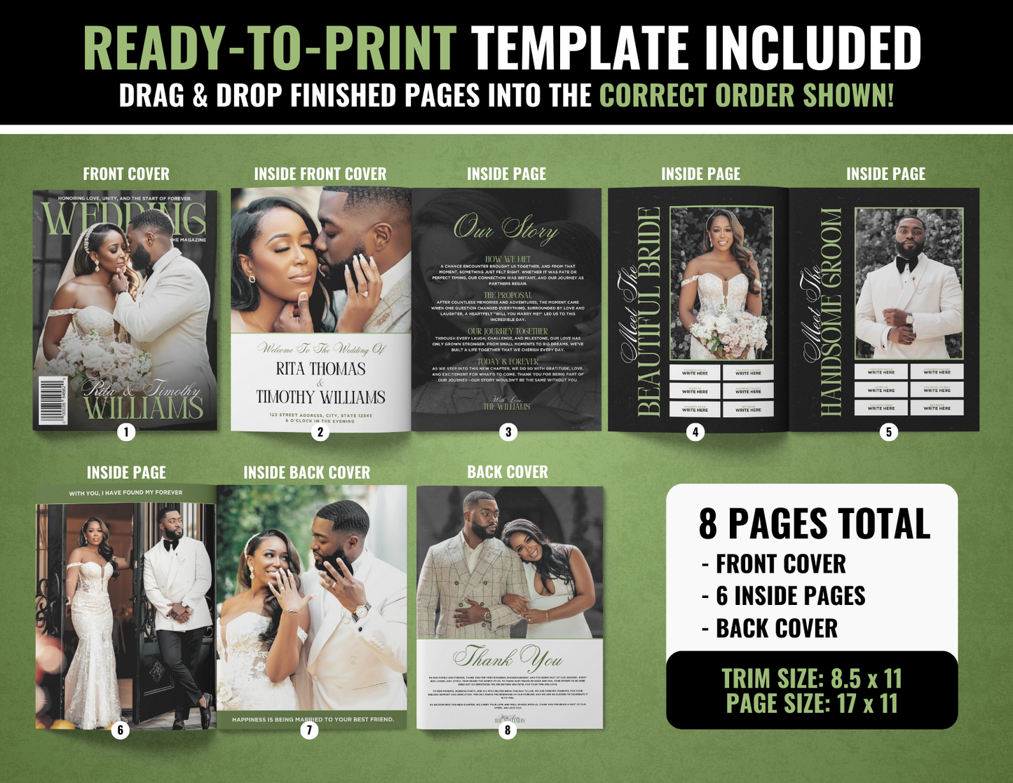 Wedding Magazine Booklet | Customizable DIY Booklet | Wedding Ceremony