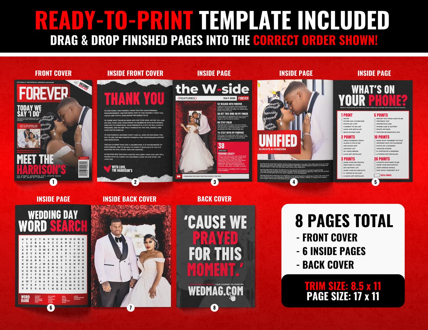Wedding Magazine Booklet | Customizable DIY Booklet | Wedding Ceremony