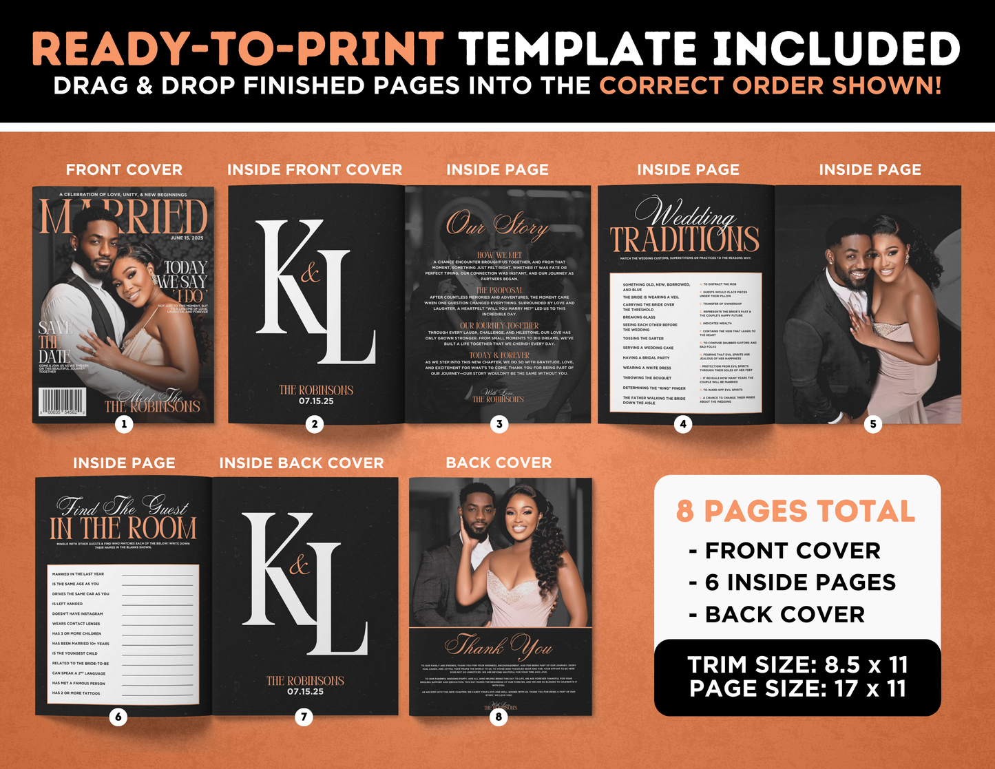 Wedding Magazine + Activity Booklet | Customizable DIY Booklet | Wedding Ceremony