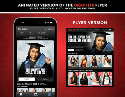Graduation Animated Invitation | Customizable DIY Invitation | Streaming Platform | Netflix Inspired