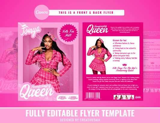 Homecoming Flyer | Customizable DIY HOCO Flyer | Front + Back Flyer | Limited Edition Flyer