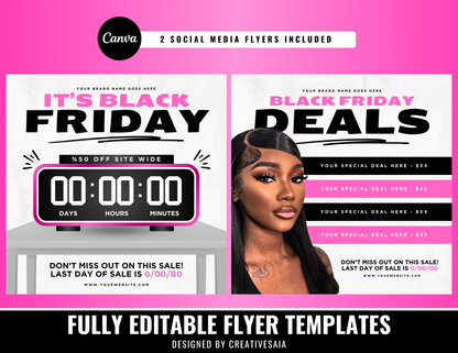 2 Black Friday Flyers | Customizable DIY Business Bundle