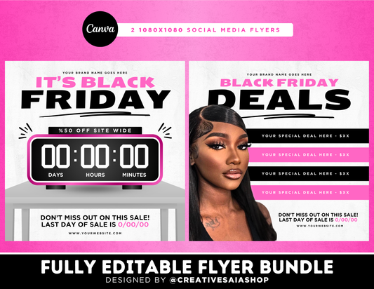 2 Black Friday Flyers | Customizable DIY Business Bundle | Black Friday | Brand Marketing