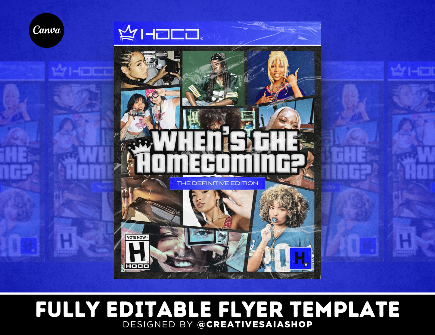 Homecoming Flyer | Customizable DIY HOCO Flyer | Game Cover | GTA Inspired