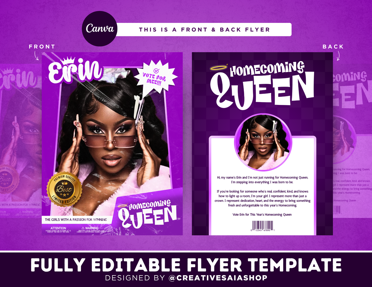 Homecoming Flyer | Customizable DIY HOCO Flyer | Front + Back | Limited Edition | Bratz Themed