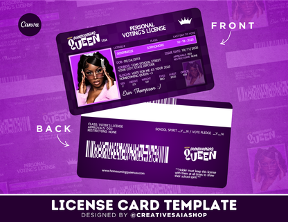 Homecoming License Card | Customizable DIY HOCO Card | Bratz Themed