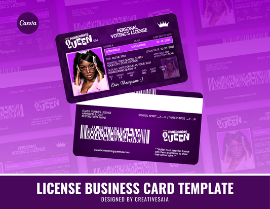 Homecoming License Card | Customizable DIY HOCO Card