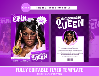 Homecoming Flyer | Customizable DIY HOCO Flyer | Front + Back Flyer | Limited Edition Flyer