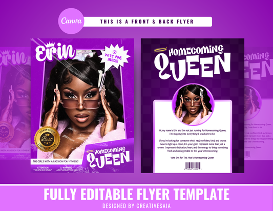 Homecoming Flyer | Customizable DIY HOCO Flyer | Front + Back Flyer | Limited Edition Flyer