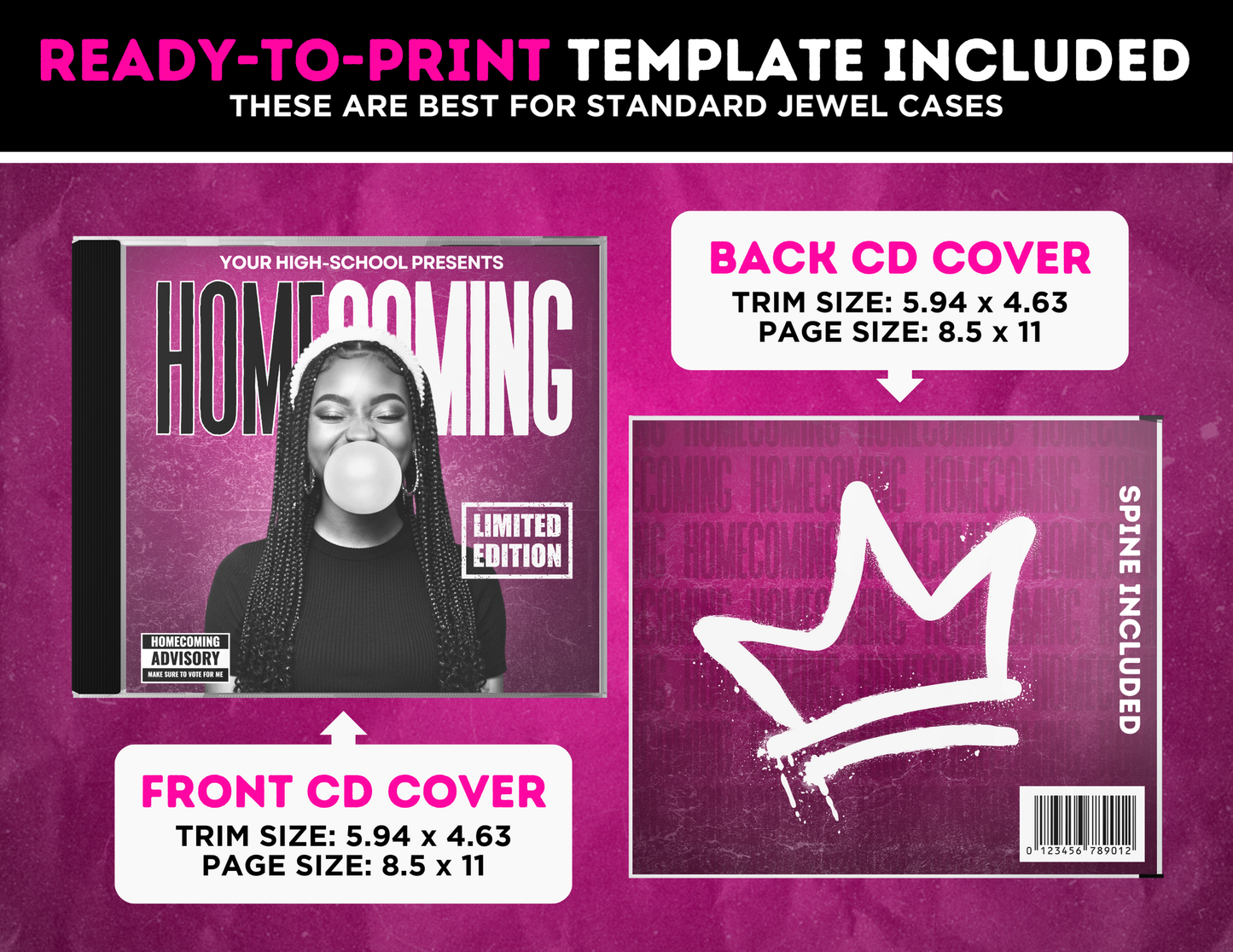 Homecoming CD Album | Customizable DIY HOCO CD Album | Limited Edition Album