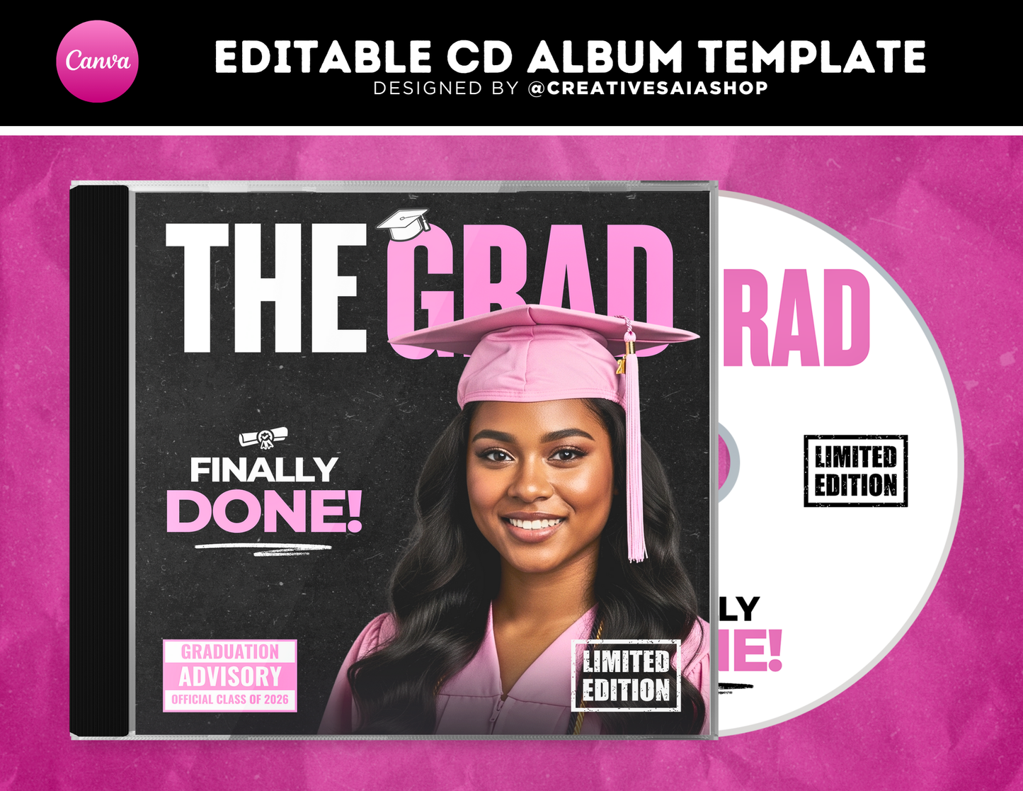 Graduation CD Album | Customizable DIY Grad CD Album | Limited Edition Album
