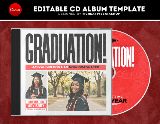 Graduation CD Album | Customizable DIY Grad CD Album | Limited Edition Album