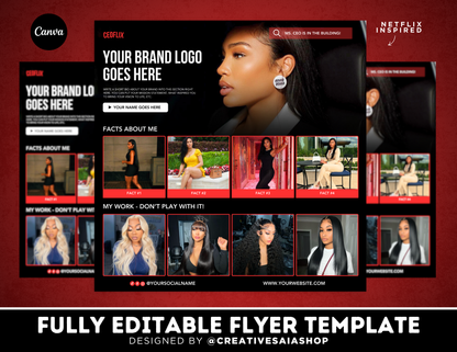 CEOFLIX Flyer | Customizable DIY Entrepreneur Flyer | Netflix Inspired | Brand Marketing