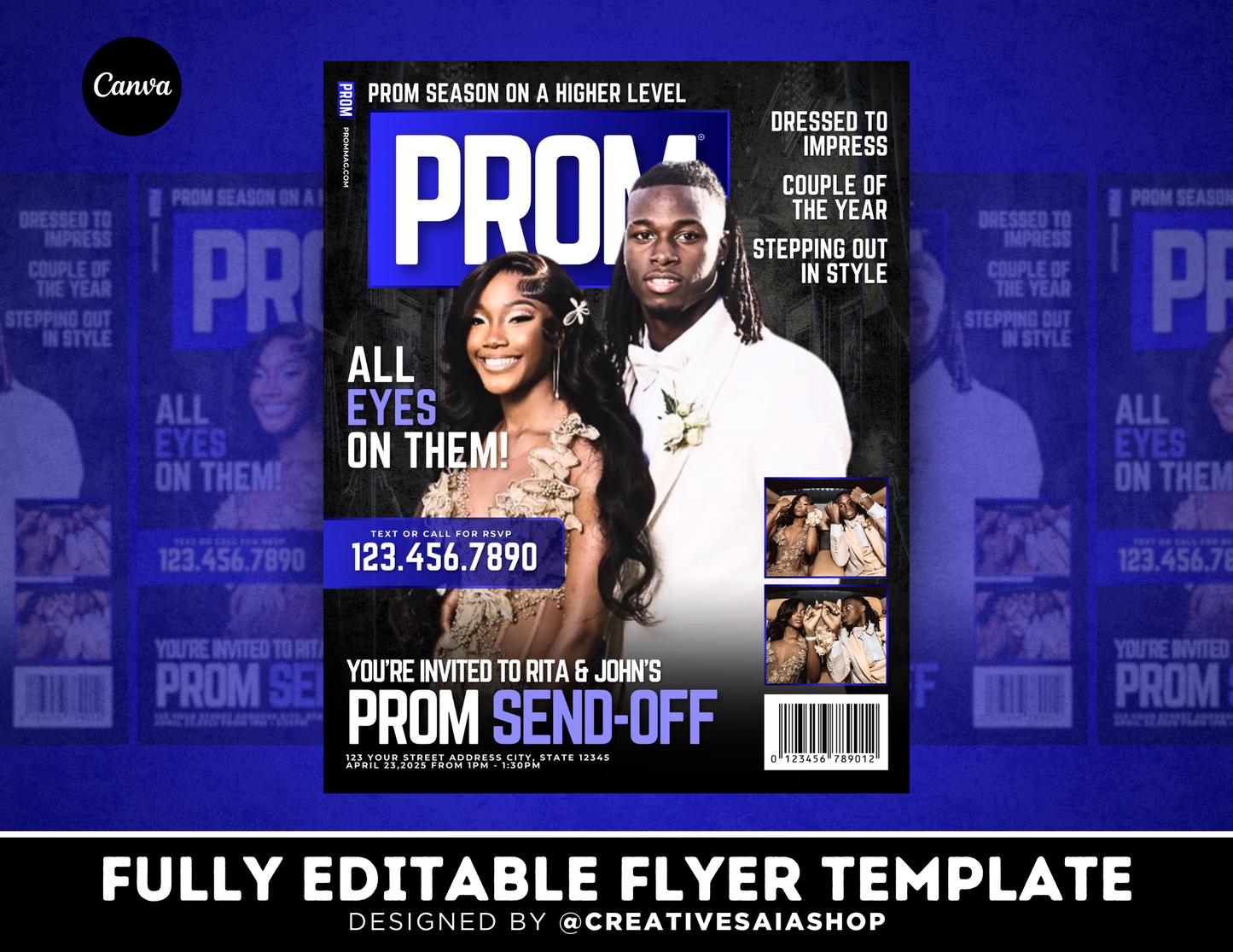 Couples Prom Send Off Flyer | Customizable DIY Invitation Flyer | XXL Inspired
