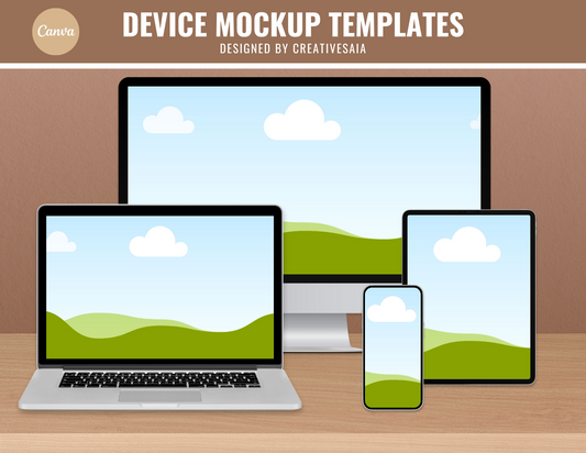 Device Mockup Bundle | Canva Screen Frame | Easy Drag & Drop