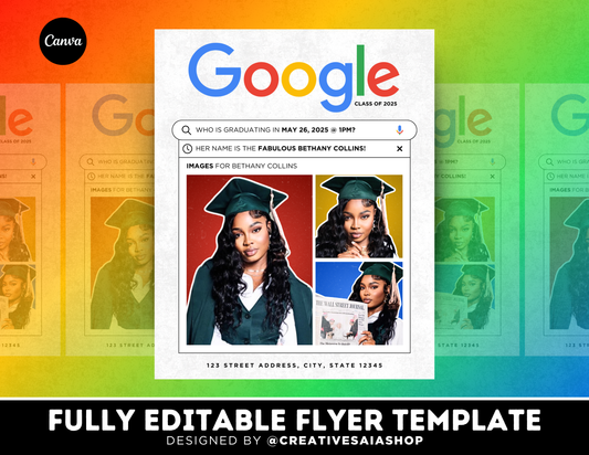 Graduation Flyer | Customizable DIY Invitation Flyer | Search Engine | Google Inspired