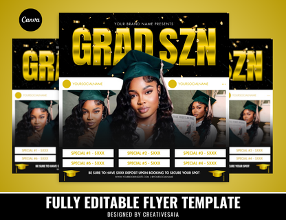 Grad SZN Specials Flyer | Customizable DIY Business Flyer