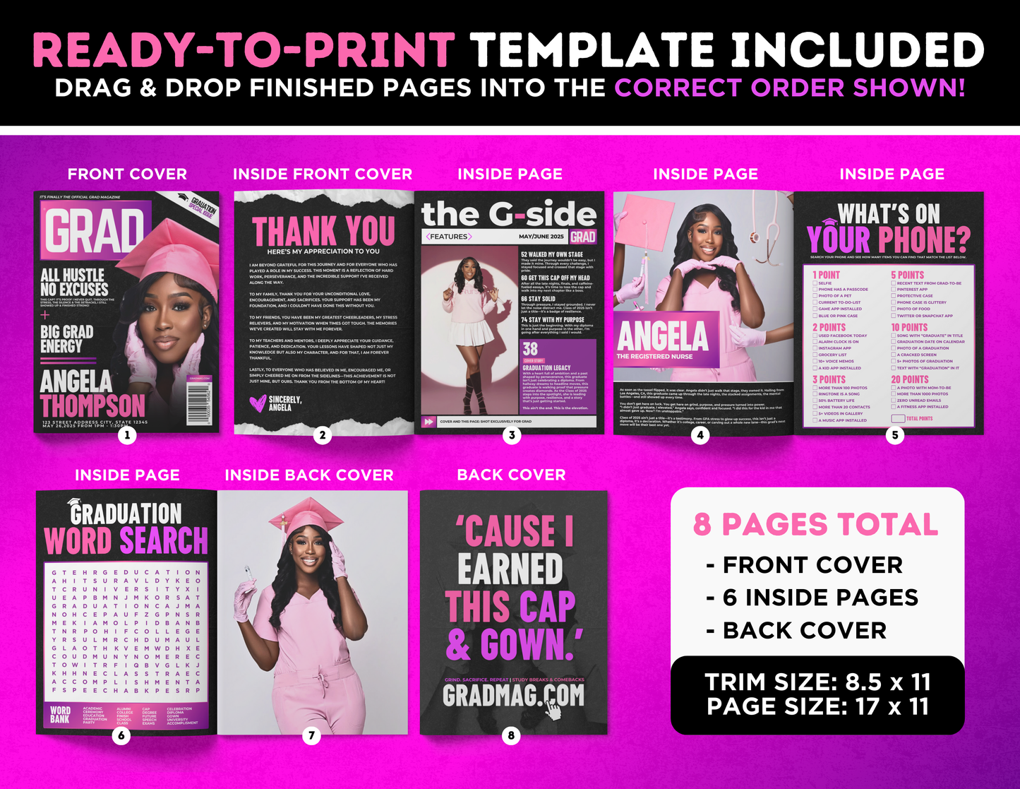 Graduation Magazine + Activity Booklet | Customizable DIY Booklet | Grad Party Decor | XXL Inspired