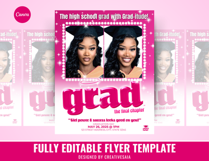 Graduation Flyer | Customizable DIY Invitation Flyer | Movie Poster Flyer