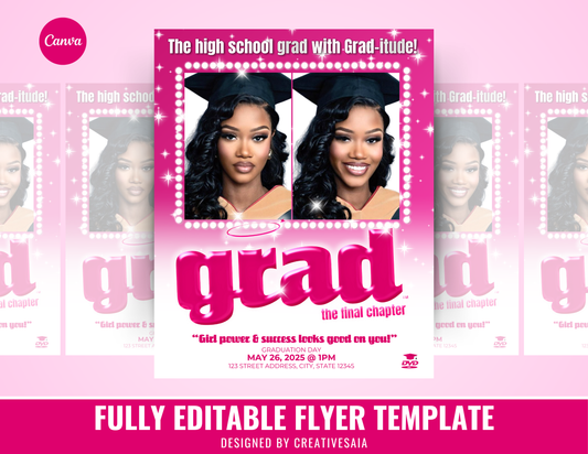 Graduation Flyer | Customizable DIY Invitation Flyer | Movie Poster Flyer