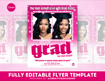 Graduation Flyer | Customizable DIY Invitation Flyer | Movie Poster Flyer | Bratz Movie Inspired