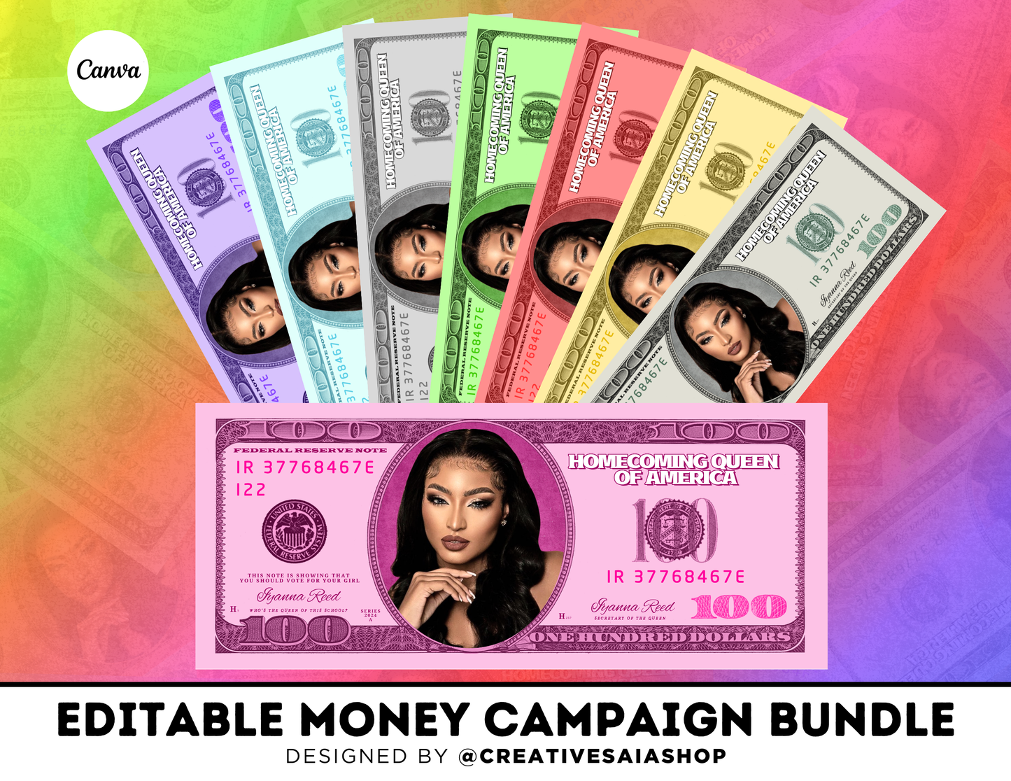 Homecoming Money Campaign | Customizable DIY HOCO Money | 11 Colors Included