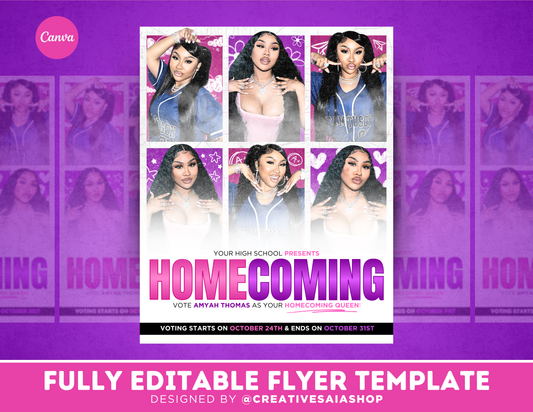 Homecoming Flyer | Customizable DIY HOCO Flyer | Yearbook Inspired