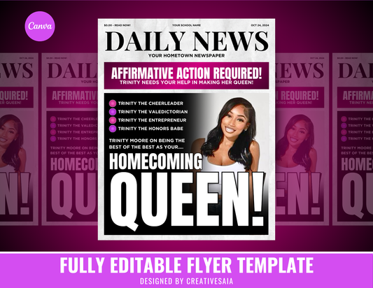 Homecoming Flyer | Customizable DIY HOCO Flyer | Daily News | Newspaper Flyer