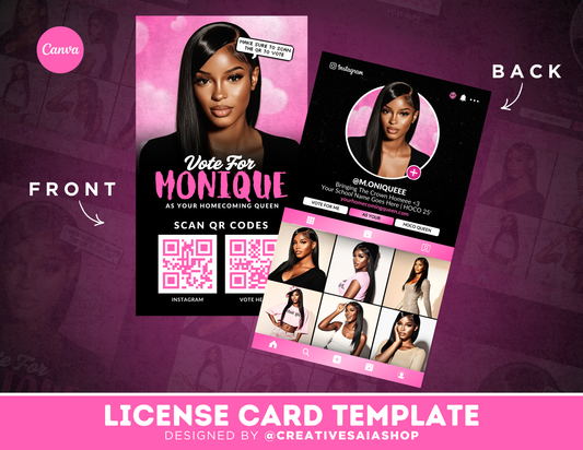 Homecoming Instagram Card | Customizable DIY HOCO Voting Card