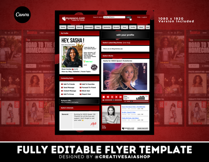 Homecoming Flyer | Customizable DIY HOCO Flyer | MySpace Inspired