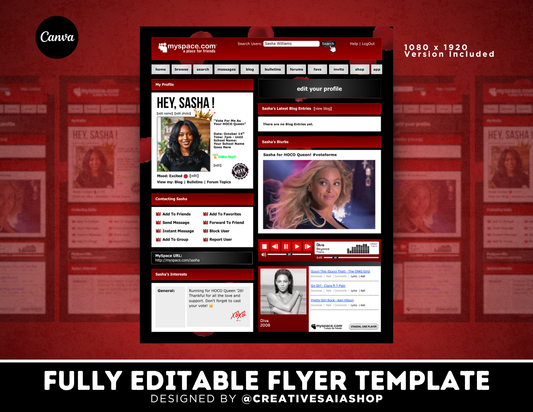 Homecoming Flyer | Customizable DIY HOCO Flyer | MySpace Inspired
