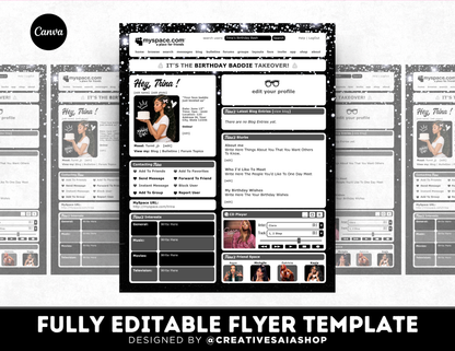Graduation Flyer | Customizable DIY Invitation Flyer | MySpace Themed Flyer