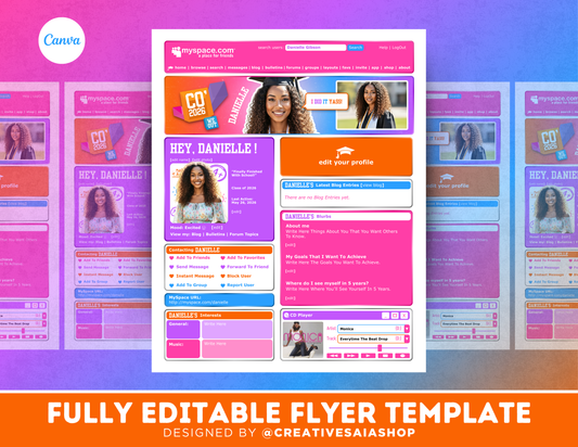 Graduation Flyer | Customizable DIY Invitation Flyer | MySpace Themed Flyer | 106 & Park Inspired