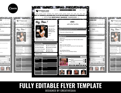 Graduation Flyer | Customizable DIY Invitation Flyer | MySpace Themed Flyer