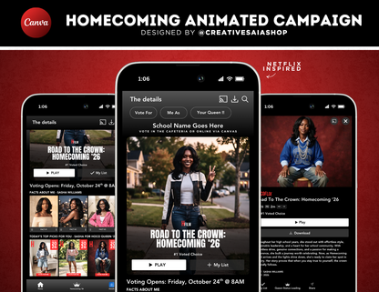 Homecoming Animated Campaign | Customizable DIY Campaign | Streaming Platform | Netflix Inspired