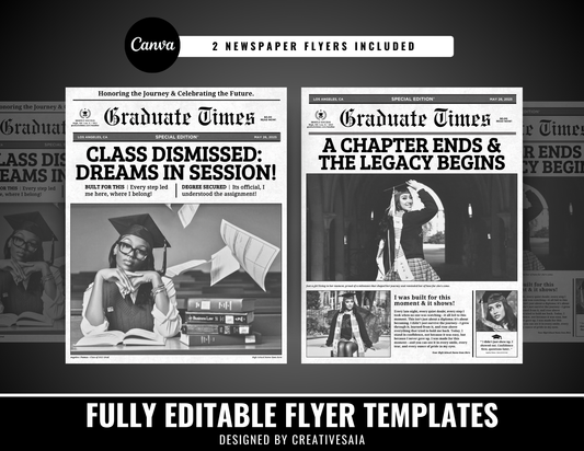 Graduation Flyers | Customizable DIY Invitation Flyers | Graduate Times | Newspaper Flyers