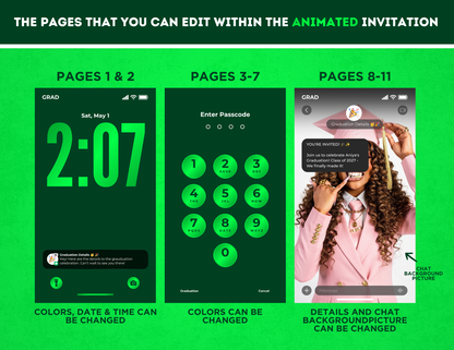 Graduation Animated Invitation | Customizable DIY Invitation | iMessage & Airdrop Inspired
