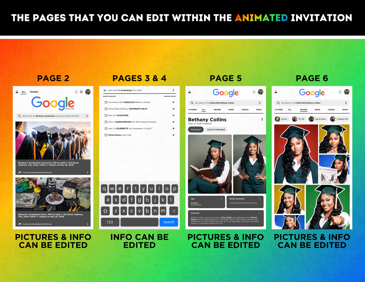 Graduation Animated Invitation | Customizable DIY Invitation | Search Engine | Google Inspired