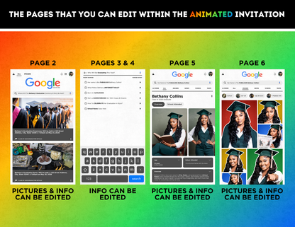 Graduation Animated Invitation | Customizable DIY Invitation | Search Engine | Google Inspired