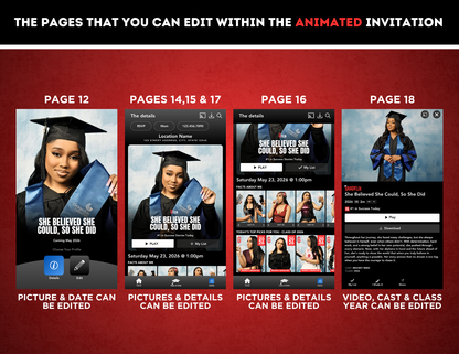 Graduation Animated Invitation | Customizable DIY Invitation | Streaming Platform | Netflix Inspired