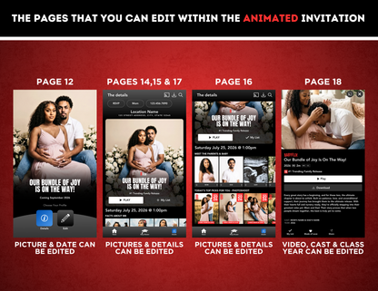 Baby Shower Animated Invitation | Customizable DIY Invitation | Streaming Platform | Netflix Inspired