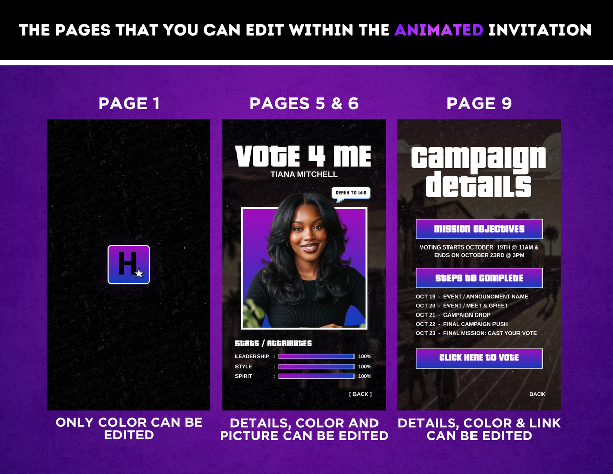 Homecoming Animated Campaign | Customizable DIY Campaign | Gaming | GTA Inspired