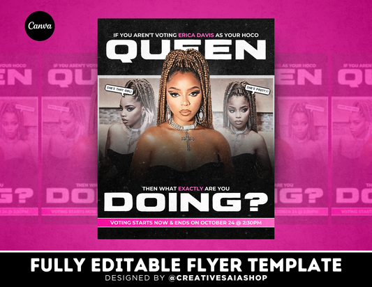 Homecoming Flyer | Customizable DIY HOCO Flyer | Picture Flyer